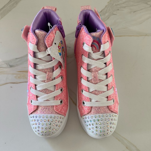 NWT- Glitter Sketchers Flip Kicks- Girls size 1.5 never worn - Picture 2 of 3
